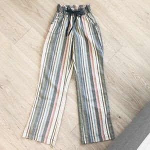 Linen stripe pants